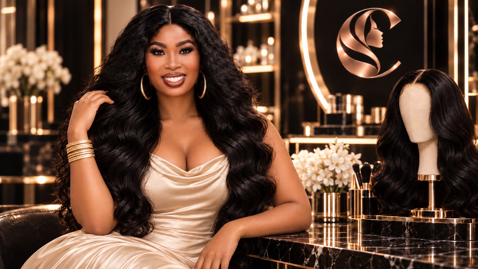 Luxury human hair illustration