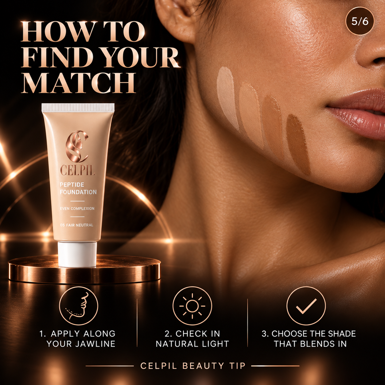 Foundation with Peptides, 25 Medium Warm - Image 8
