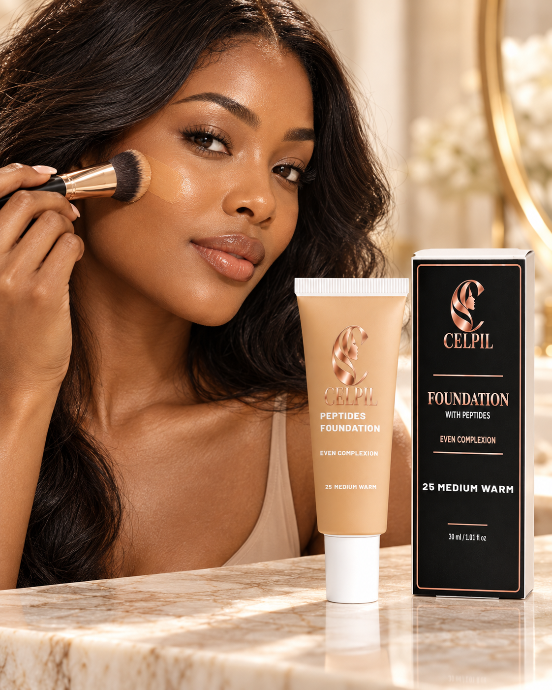 Foundation with Peptides, 25 Medium Warm - Image 3