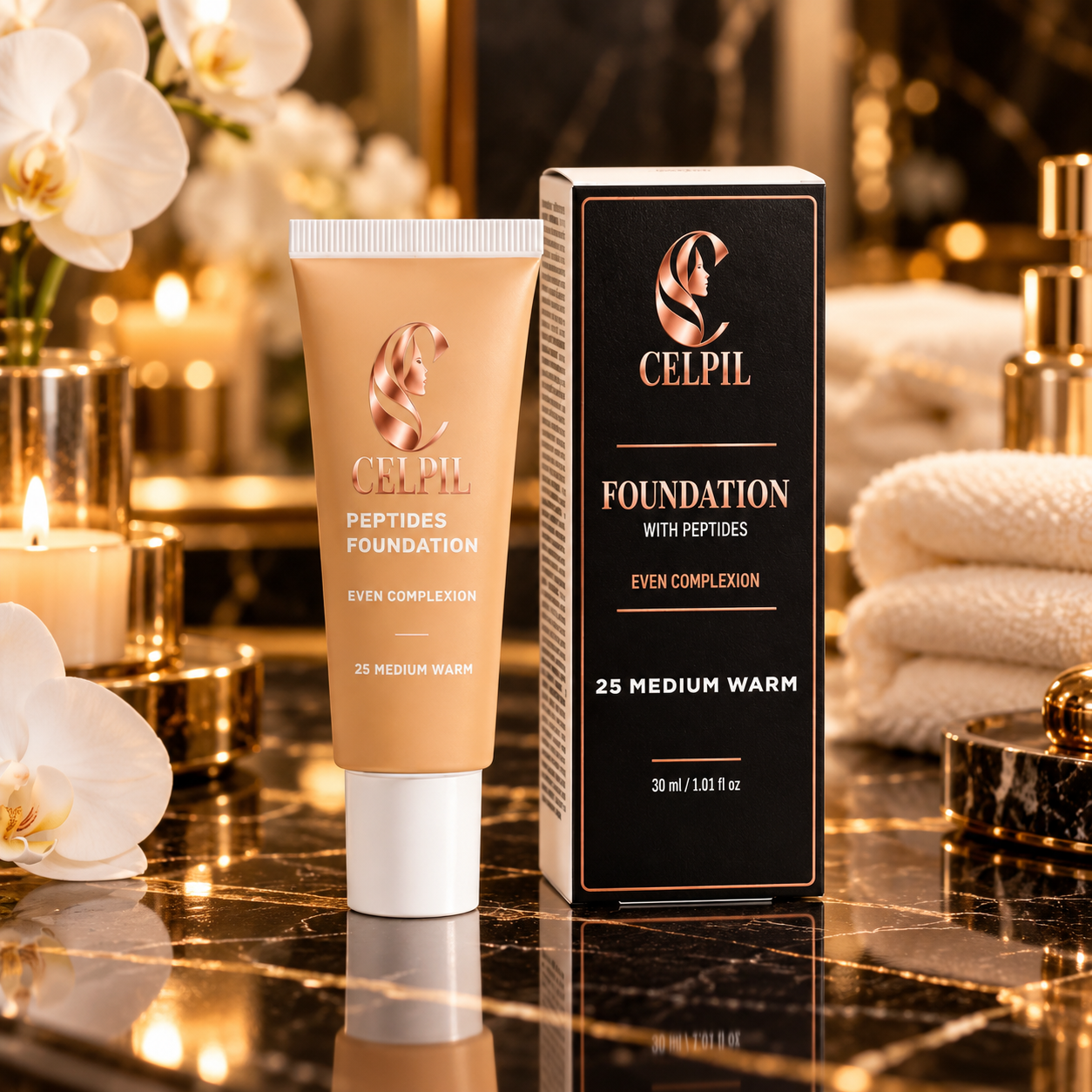 Foundation with Peptides, 25 Medium Warm