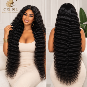 CELPIL Deep Wave 13×6 HD Lace Wig – 100% Virgin Human Hair - 200% Density