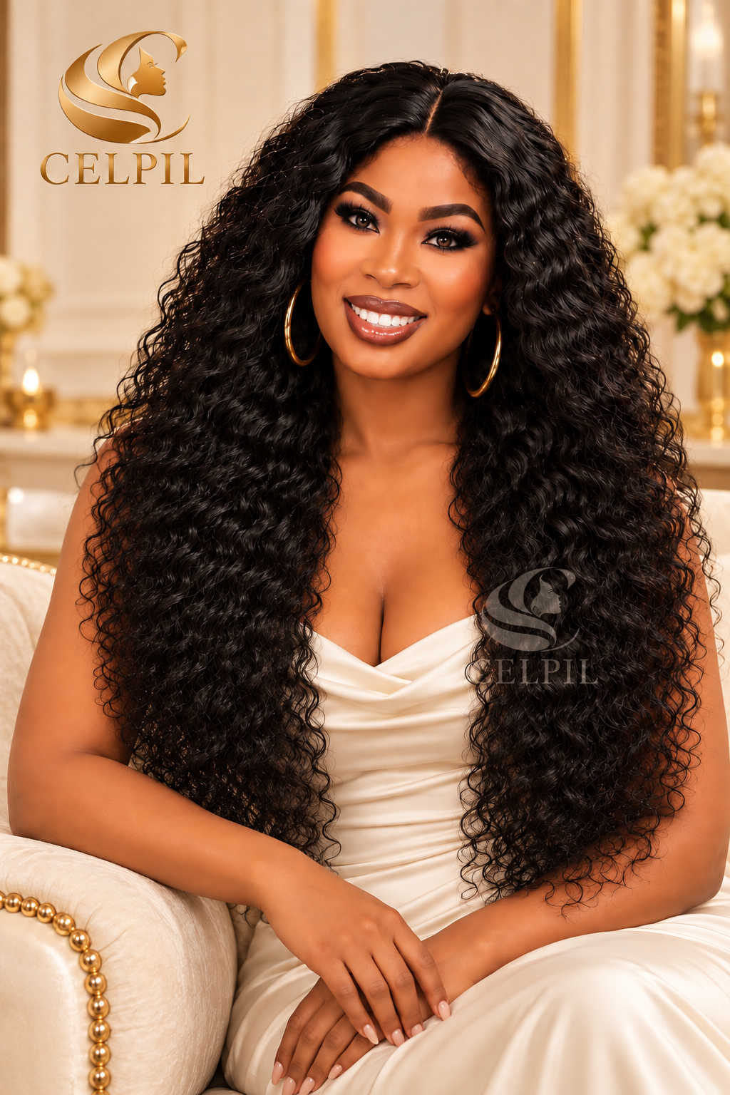 CELPIL Water Wave Lace Wig – 100% Virgin Human Hair – 200% Density