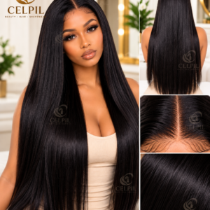 CELPIL Straight Human Hair HD Lace Wig