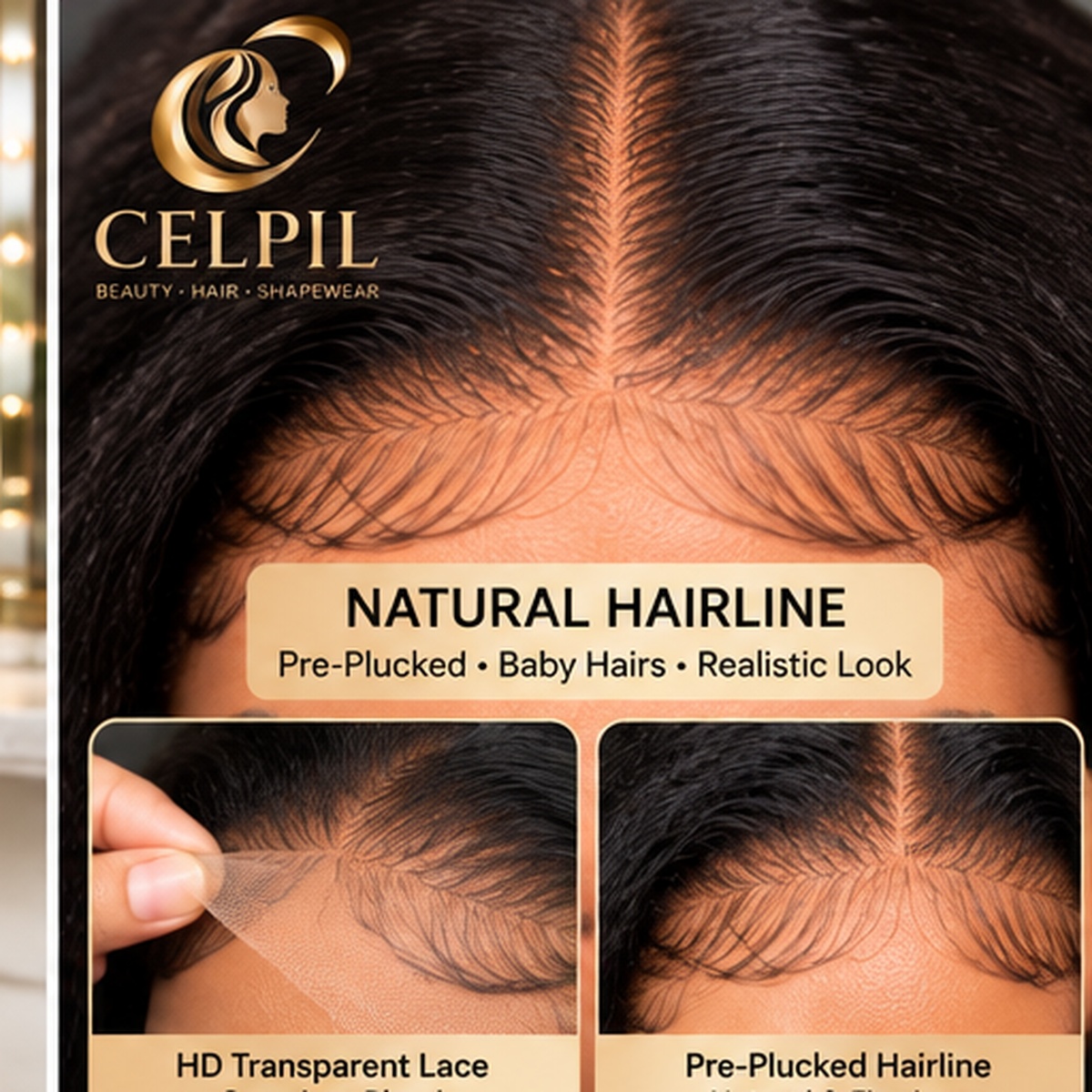 CELPIL Deep Wave 13×6 HD Lace Wig – 100% Virgin Human Hair - 200% Density - Image 5